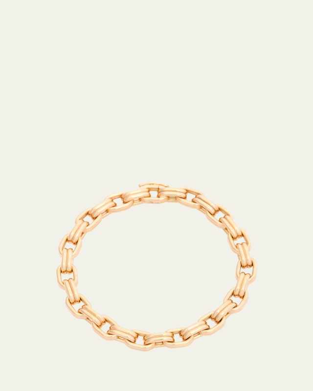 18K Gold Double Box Medium Link Chain Bracelet, 7.25"